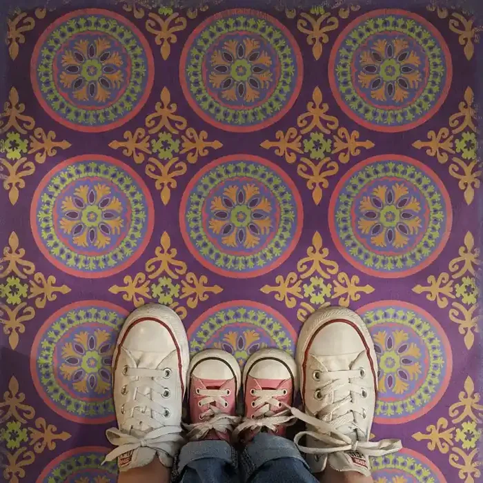 Vintage Vinyl Floorcloth Rug (Pattern 43 Samsara)