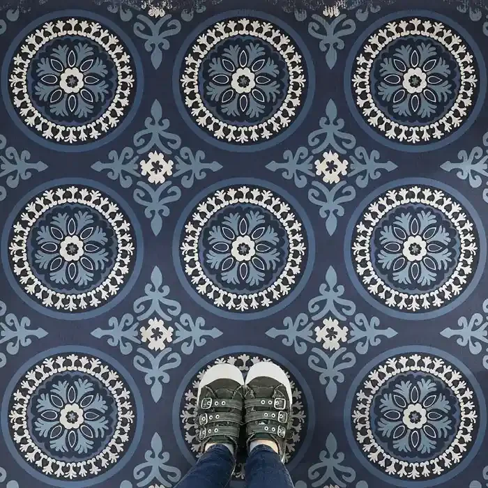 Vintage Vinyl Floorcloth Rug (Pattern 43 Zen)