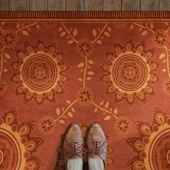 Vintage Vinyl Floorcloth Rug (Pattern 44 Parisian)