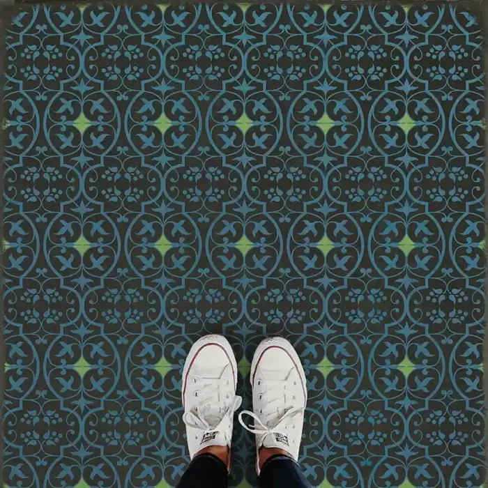 Vintage Vinyl Floorcloth Rug (Pattern 51 Lenore)