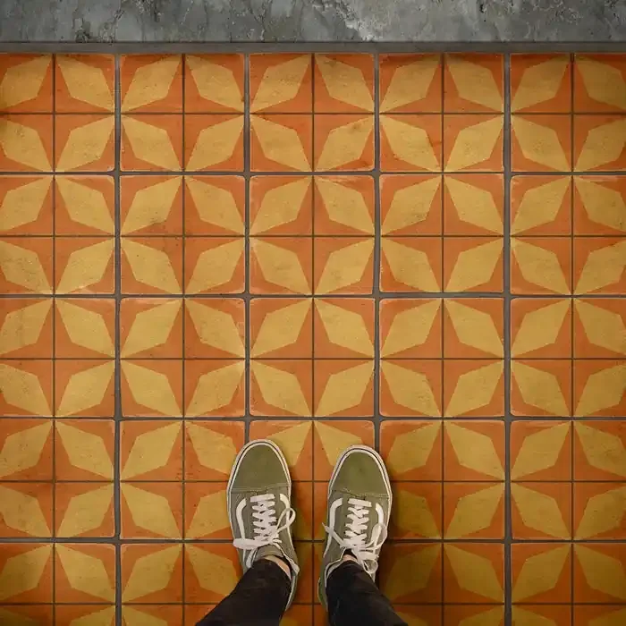 Vintage Vinyl Floorcloth Rug (Pattern 54 Fireball)