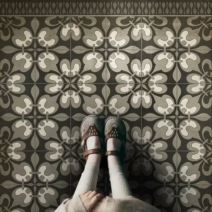 Vintage Vinyl Floorcloth Rug (Pattern 55 Weathering the Storm)