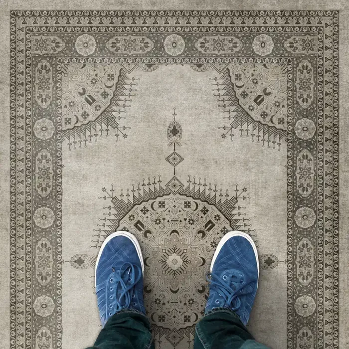 Vintage Vinyl Floorcloth Rug (Persian Bazaar – Tabriz – Mithras)