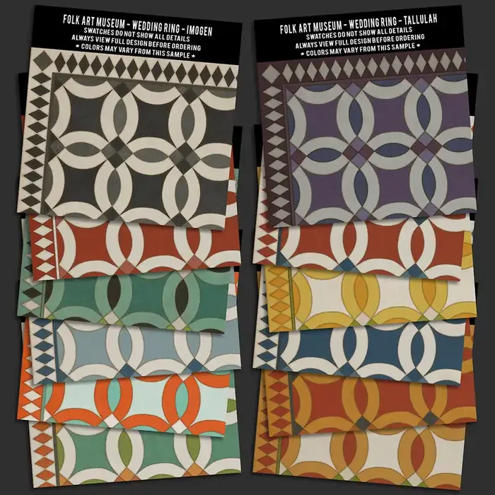 Vintage Vinyl Folk Art Museum Wedding Ring Swatch Set