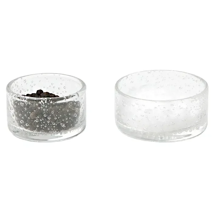 Vista Round Mini Bowls Clear Hand Blown Glass Set/2