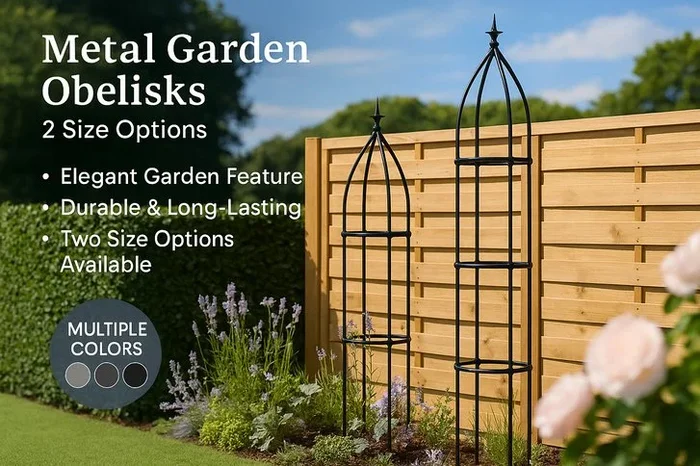 Weather-Resistant Metal Garden Obelisks – Decorative Outdoor Feature