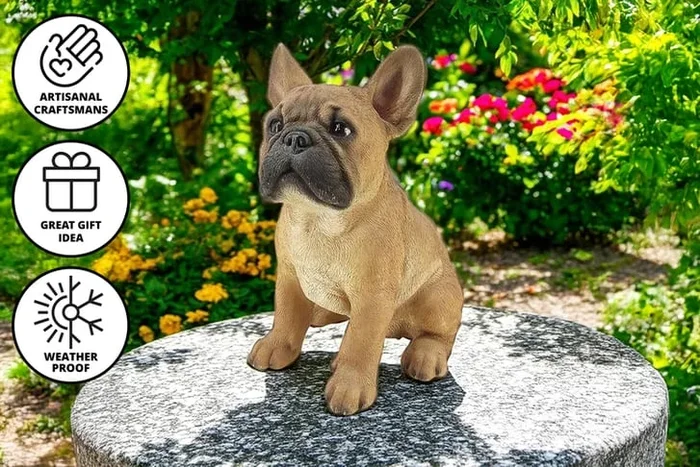 Weather-Resistant Polyresin French Bulldog Garden Ornament