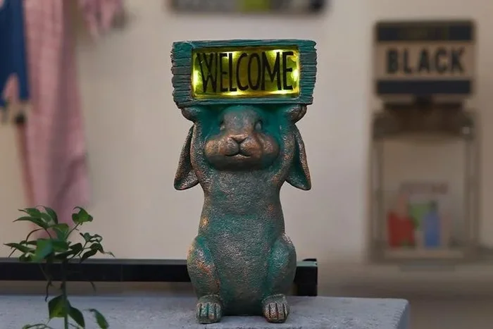 Weatherproof LED Outdoor Welcome Rabbit or Frog Wall Lantern