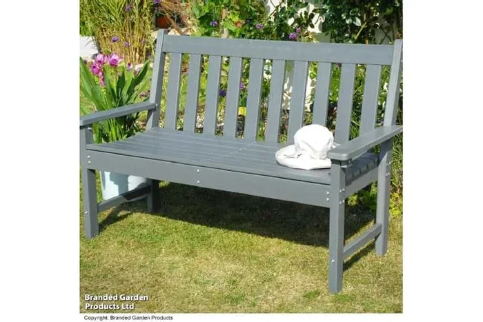 Weatherproof Wood-Effect HDPE Garden Bench – 2-Seater, Heavy-Duty, Maintenance-Free