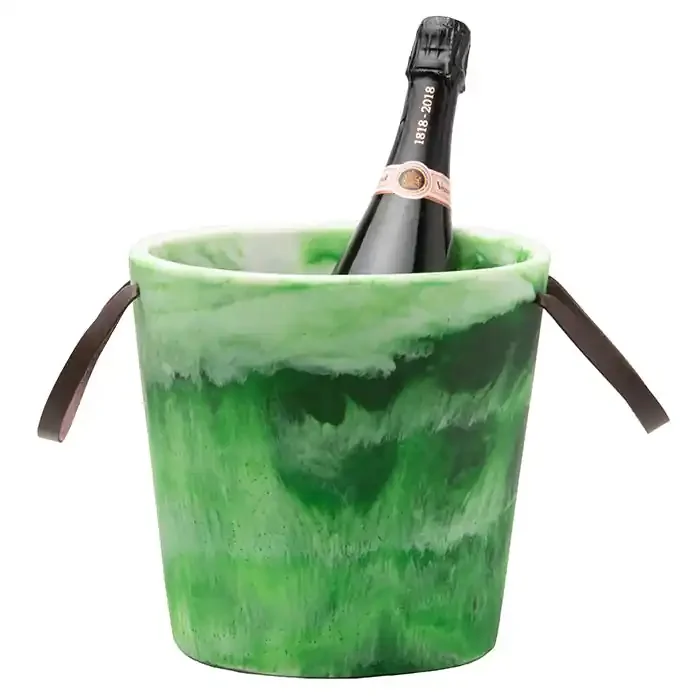 Wesley Swirled Resin Ice Bucket (Green)