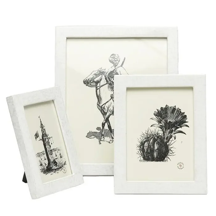 Westport White Lacquered Eggshell Picture Frames