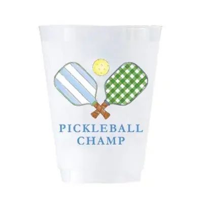 WH Hostess Social Stationery – 16 oz Shatterproof Cups Set of 8 Pickleball Champ