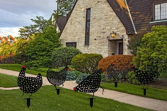 Whimsical Chicken Garden Ornaments – Charming Sets & Playful Styles!