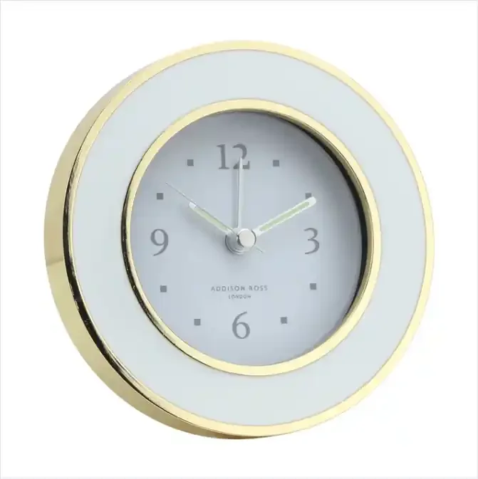 White and Gold Silent Alarm Clock – Addison Ross