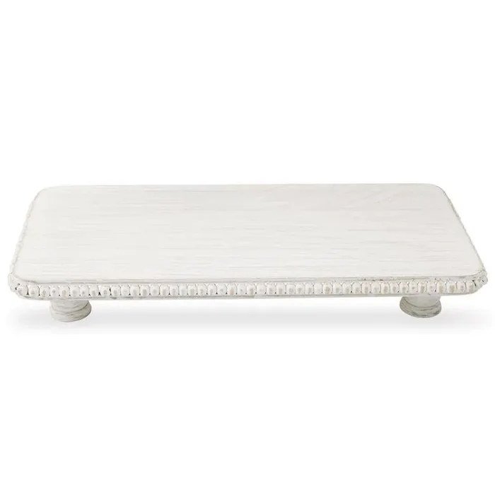White Beaded Serving Board – Large