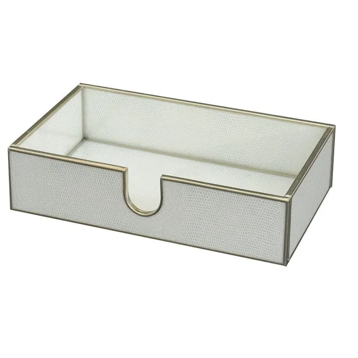 White Faux Lizard Guest Towel Holder