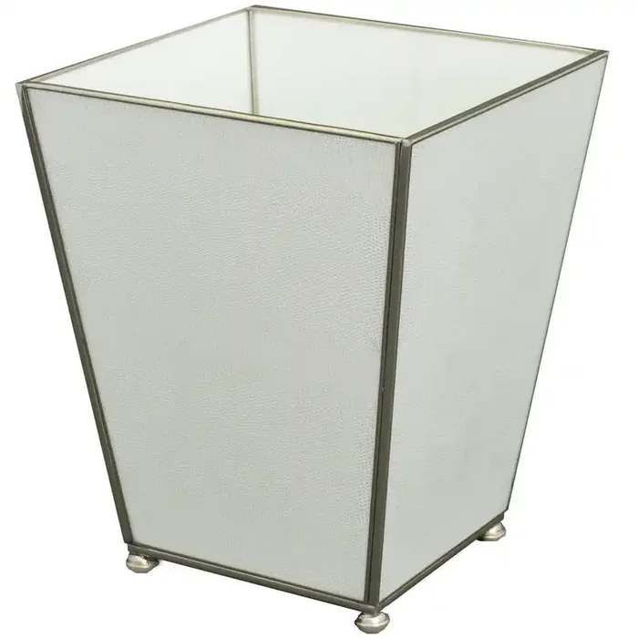 White Faux Lizard Waste Bin