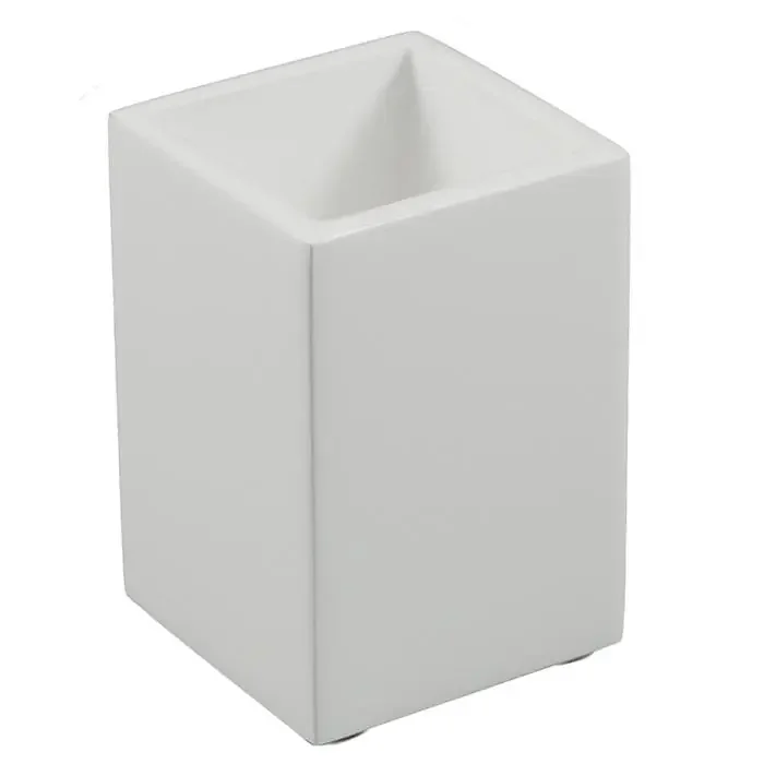 White Lacquer Brush Holder