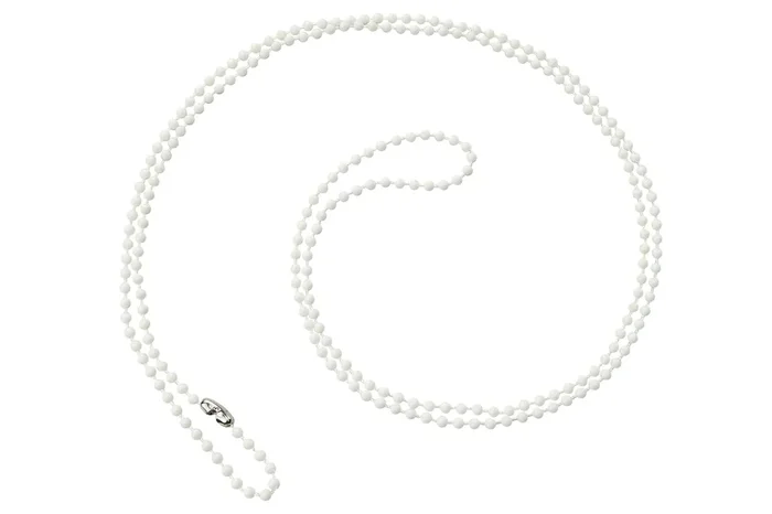 White Plastic Beaded Neck Chain, Length 36″ (914mm), Bead Size 2.5mm (P/N 2130-1508)