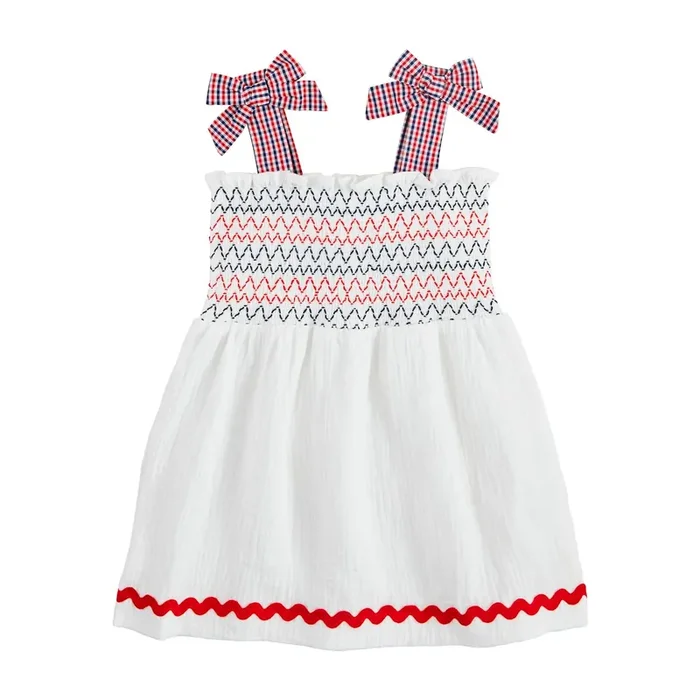 White Smocked Gauze Dress