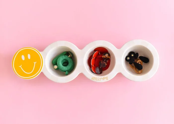 White Stripe Mini Happy Everything! Trio Bowl