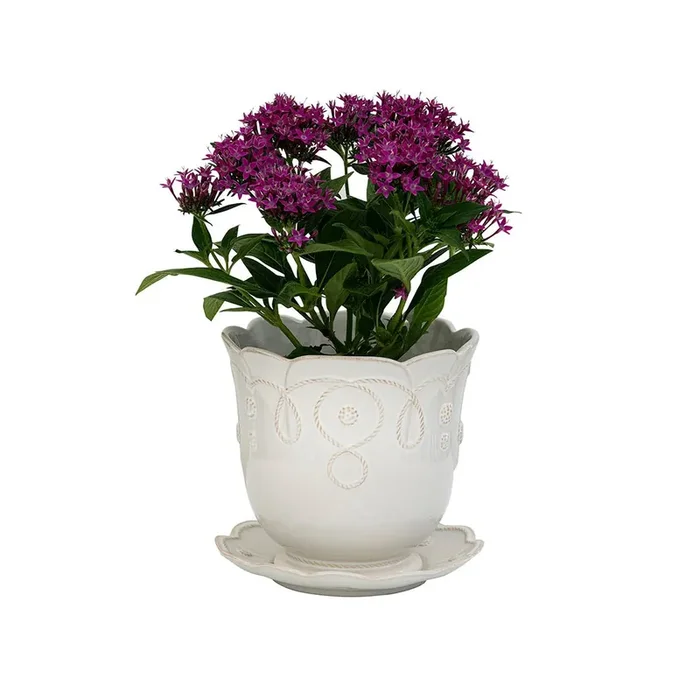 Whitewash 7.5” Planter Jardins du Monde