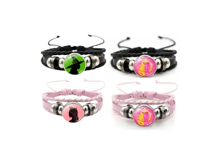 Wicked Witch Inspired Elphaba & Glinda Leather Bracelets Set
