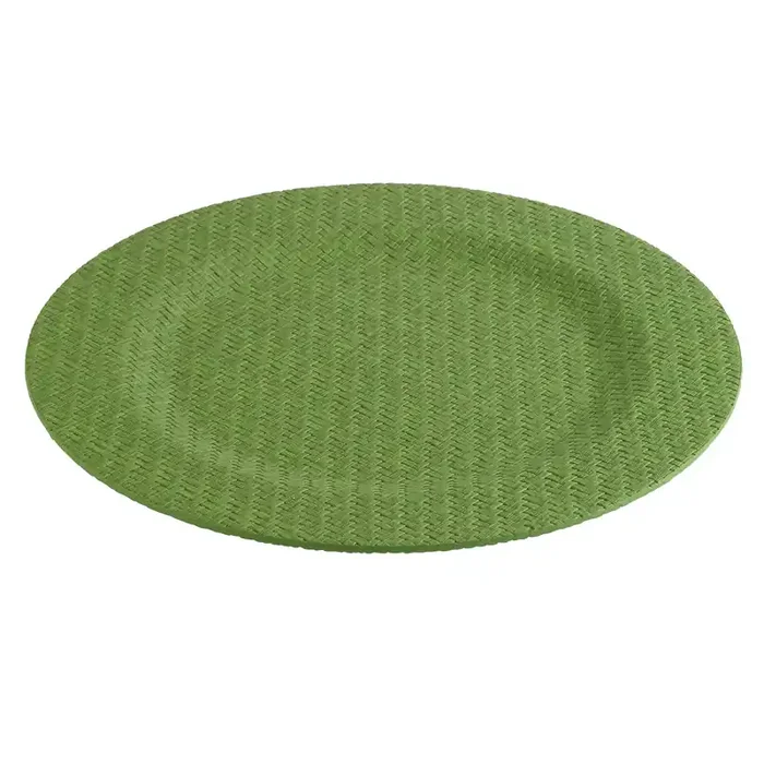 Wicker Vinyl Charger Plates 13 inch Set of 4 (Grass)