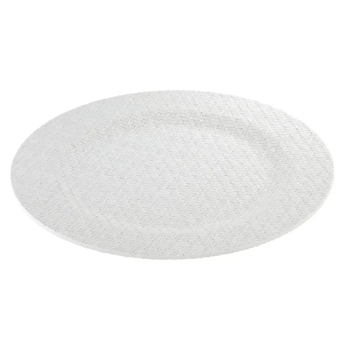 Wicker Vinyl Charger Plates 13 inch Set of 4 (White)