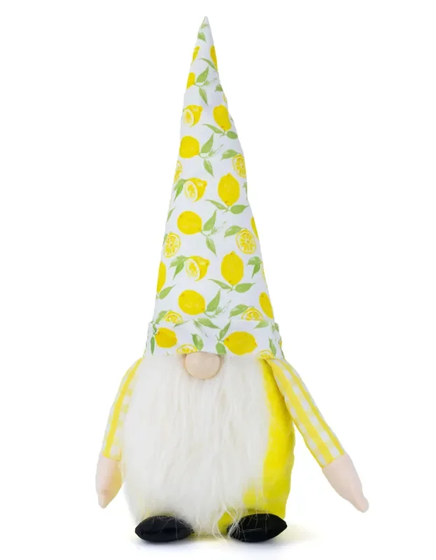 Willow & Riley White Beard Plush Lemon-Theme Gnome