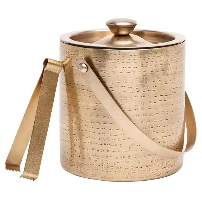 Winsford Antique Brass Ice Bucket and Tongs