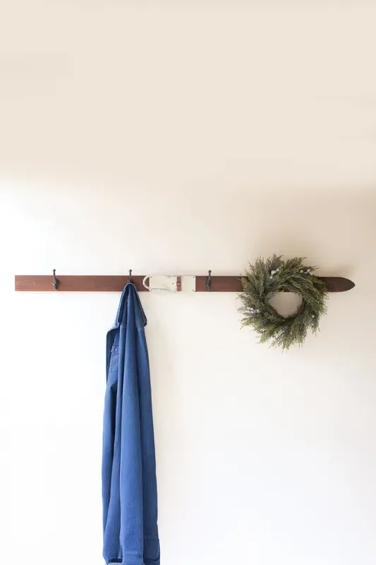 Wooden Ski Wall Coat Rack