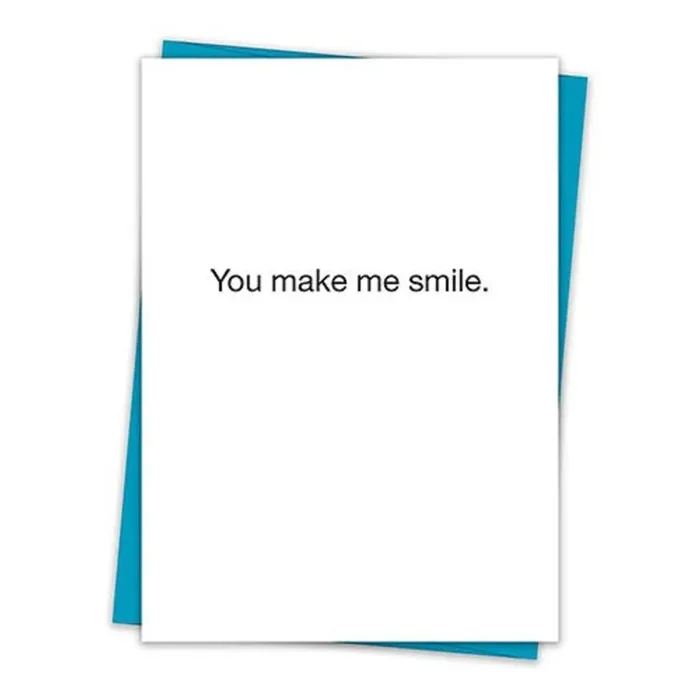 You Make Me Smile Greeting Card with Teal Envelope