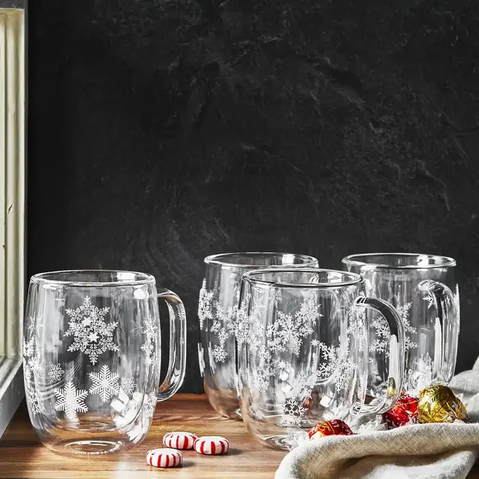 Zwilling 4-Piece Snowflake Coffee Double Wall Mug Set